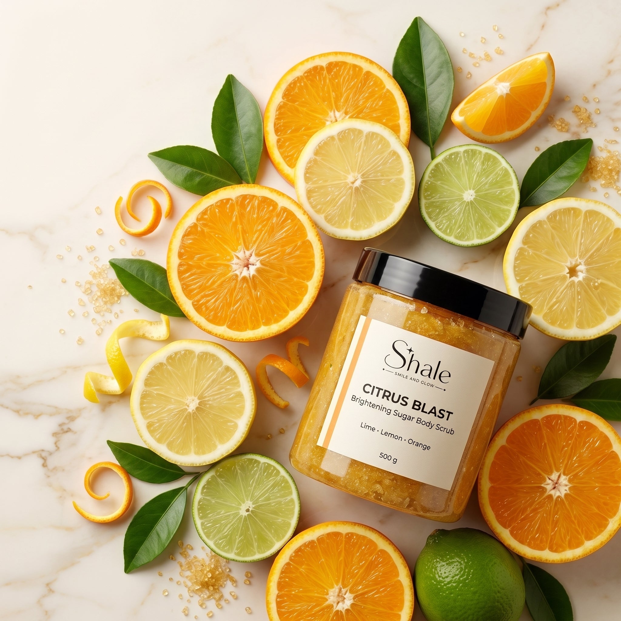 Citrus Blast Brightening Sugar Body Scrub | Lime, Lemon & Orange | 500g